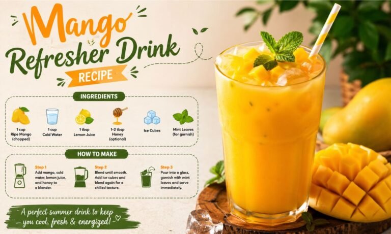 Mango Refresher Drink Recipe A Healthy Summer Beverage