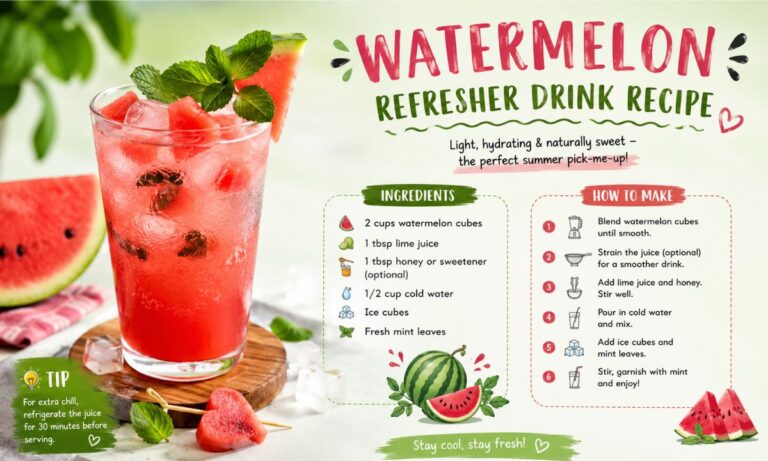 Watermelon Refresher Drink Recipe A Fresh and Healthy Drink